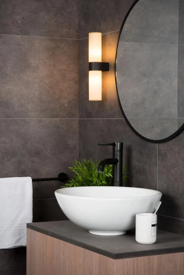 Lucide JESSE - Wall light Bathroom - 2xG9 - IP44 - Black - ambiance 4